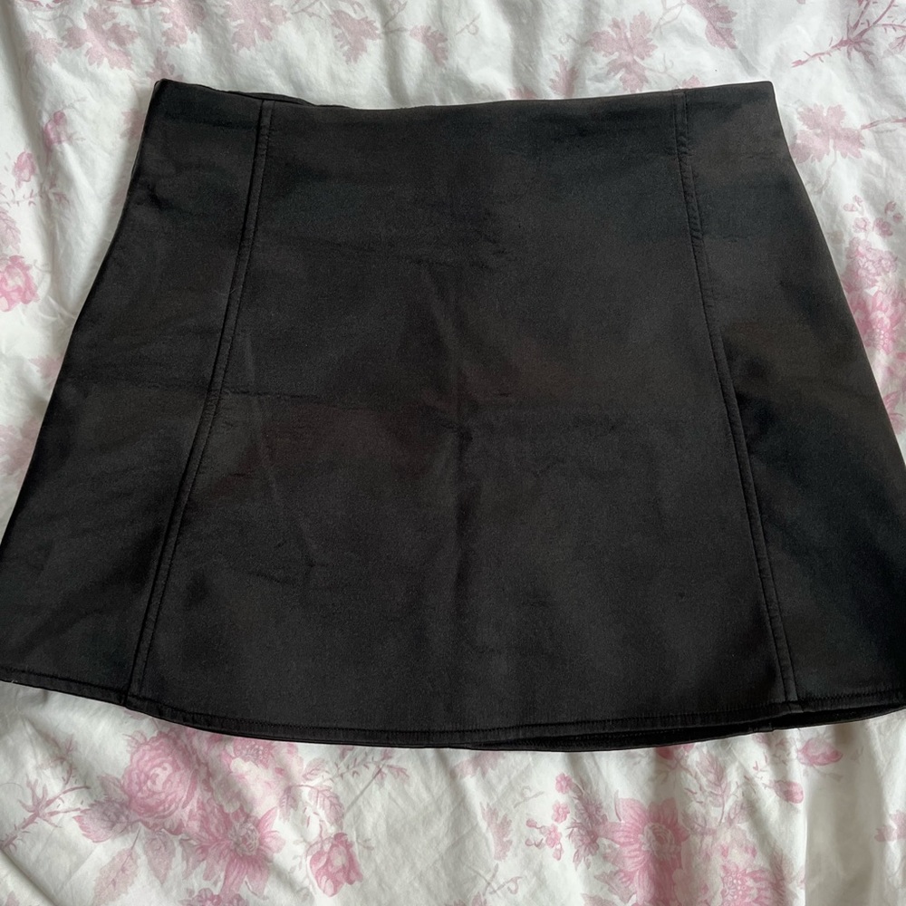 Satin Black zara mini skirt